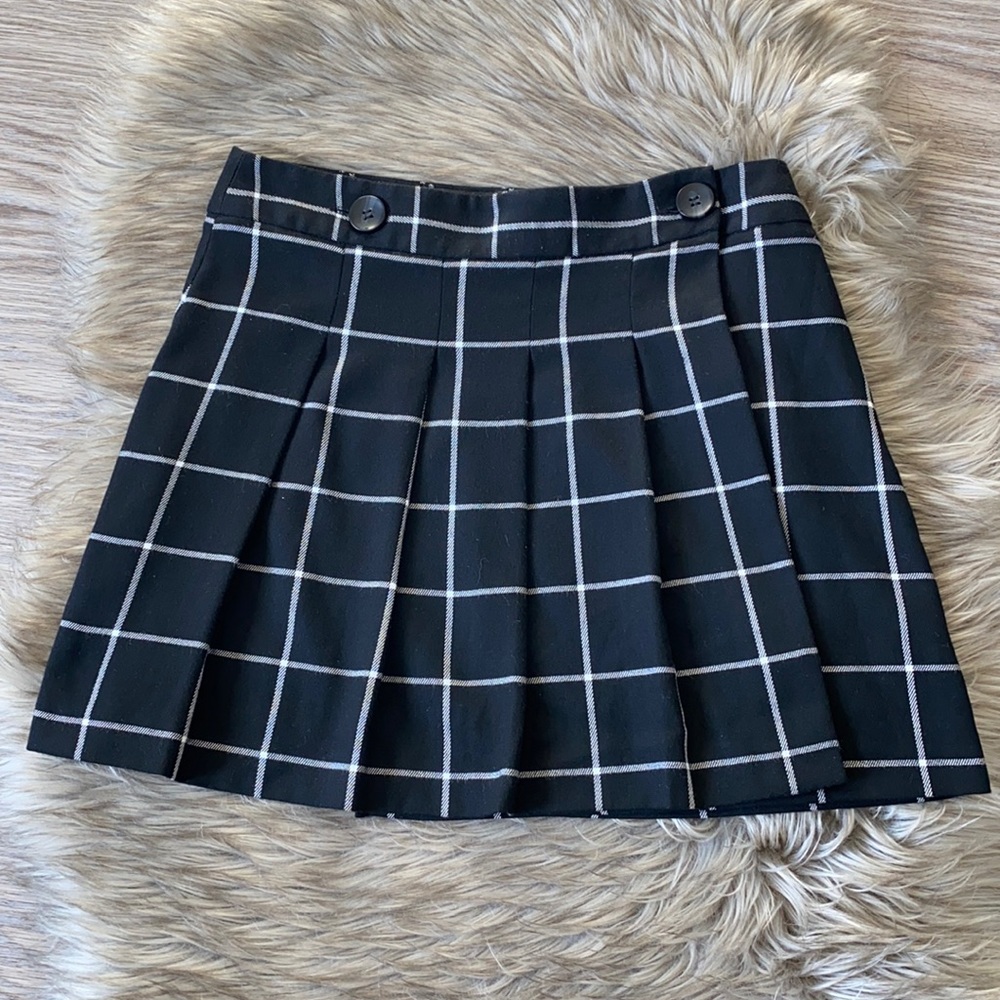 Topshop Y2K Inspired Black & White Plaid Wrap Around Skirt